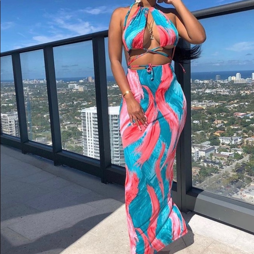 Color me bad halter top dress